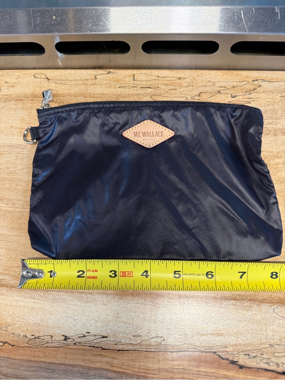 MZ Wallace Black Nylon Toiletry Pouch with Leather Logo